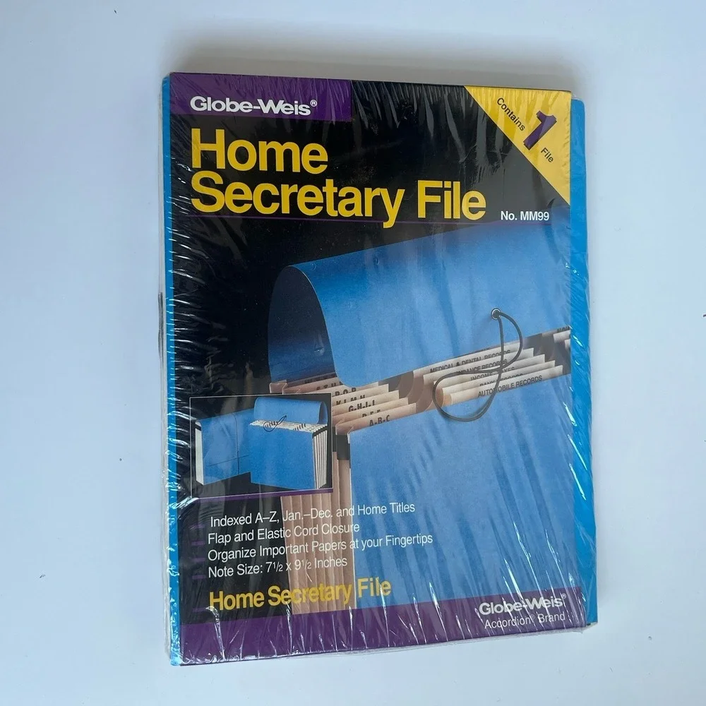VTG Globe-Weis Deluxe Household Secretary File Expanding Accordian Organizer